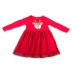 Carter’s red Christmas dress with reindeer and tutu skirt Size 18 Months / 18M